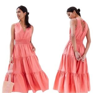 Maeve Coral Tiered Dress size 6